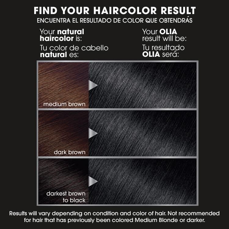 Olia 2.11 platinum black before after swatch